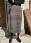 Front Split Wool Plaid Skirt - HOLIHOLIC