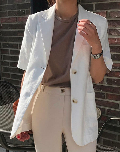Half Sleeve Belted Linen Jacket | The best Coats & Jackets – HOLIHOLIC