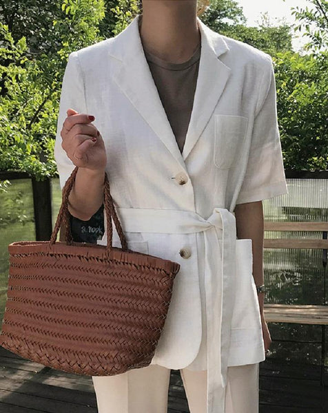 Half Sleeve Belted Linen Jacket | The best Coats & Jackets – HOLIHOLIC