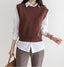 Round Neck Crop Knit Vest-Holiholic