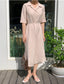 Short Sleeve Shirt Dress with Waist Strap-Holiholic