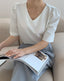 V Neck Shirring Shoulder Blouse - HOLIHOLIC