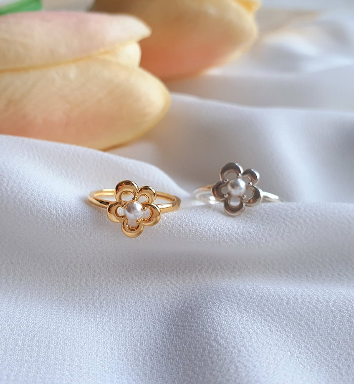 [92.5 Silver] Daisy Open Pinky Ring – Rings by HH Jewelry l HOLIHOLIC Main image