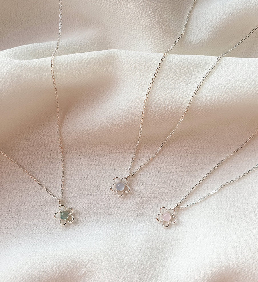 [92.5 Silver] Daisy Silver Necklace-Holiholic