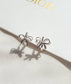[92.5 Silver] Double Ribbon Point Earrings-Holiholic