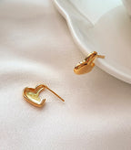 [92.5 Silver] Flat Heart Shape Earrings-Holiholic