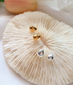 [92.5 Silver] Mini Bean Stud Earrings-Holiholic