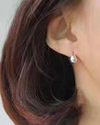 [92.5 Silver] Mini Bean Stud Earrings-Holiholic