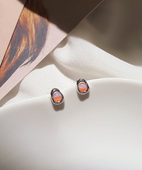 [92.5 Silver] Stone Point Stud Earrings-Holiholic