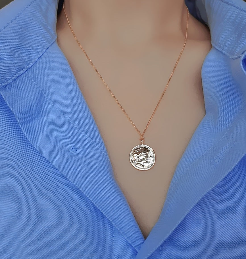 [92.5 Silver] Vintage Simple Necklace with Pendant Secondary image