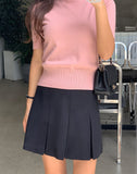 A Line Pleats Mini Skirt-Holiholic