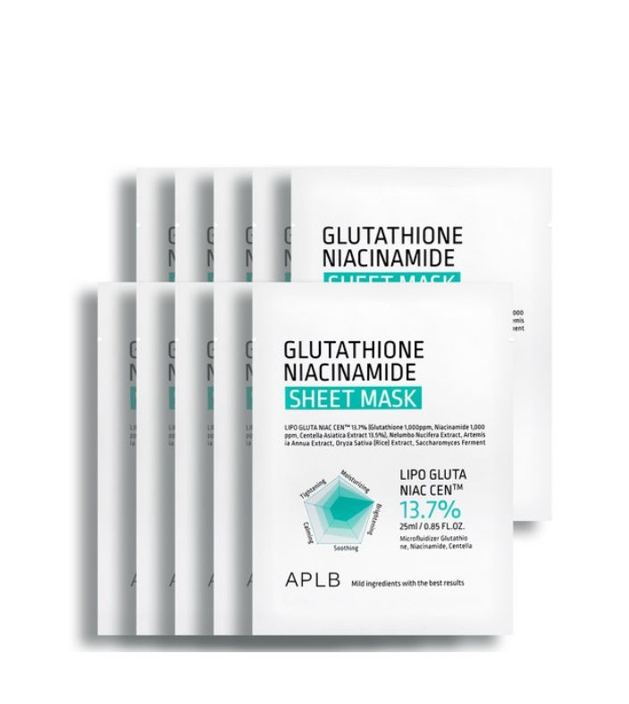 APLB - Glutathione Niacinamide Sheet Mask - 25ml (10pcs) Set
