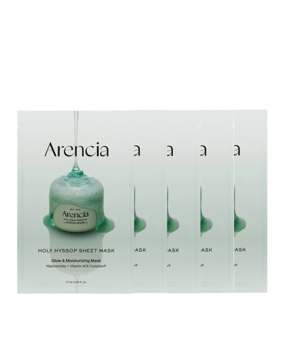 [Arencia] Holy Hyssop Sheet Mask 5 Sheets – Skin Care Masks & Peels by Arencia l HOLIHOLIC Main image