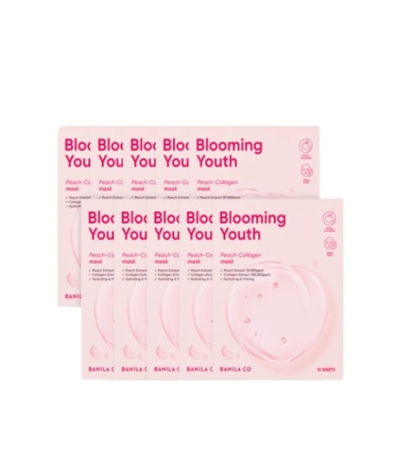 [BANILA CO] Blooming Youth Peach Collagen Mask 10ea – Skin Care Masks & Peels by BANILA CO l HOLIHOLIC Main image