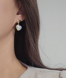 Double Heart Drop Earrings-Holiholic