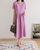 Flare Linen Dress with Pocket