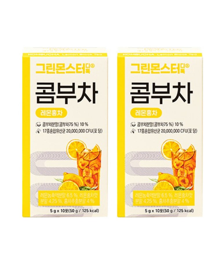 [GREEN MONSTER] 1+1 D-toc Kombucha Lemon Black Tea 10 Sticks Main image