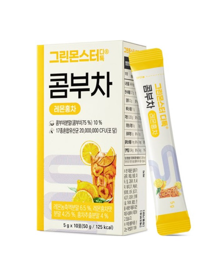 [GREEN MONSTER] D-toc Kombucha Lemon Black Tea 10 Sticks Main image