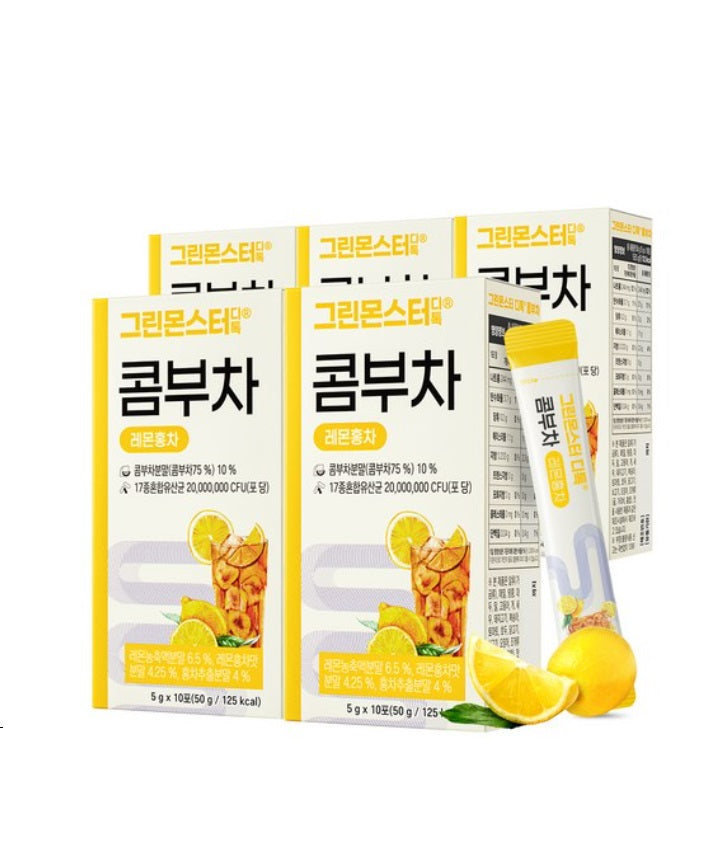 [GREEN MONSTER] D-toc Kombucha Lemon Black Tea 10 Sticks x 5ea – Health & Wellness by GREEN MONSTER l HOLIHOLIC Main image