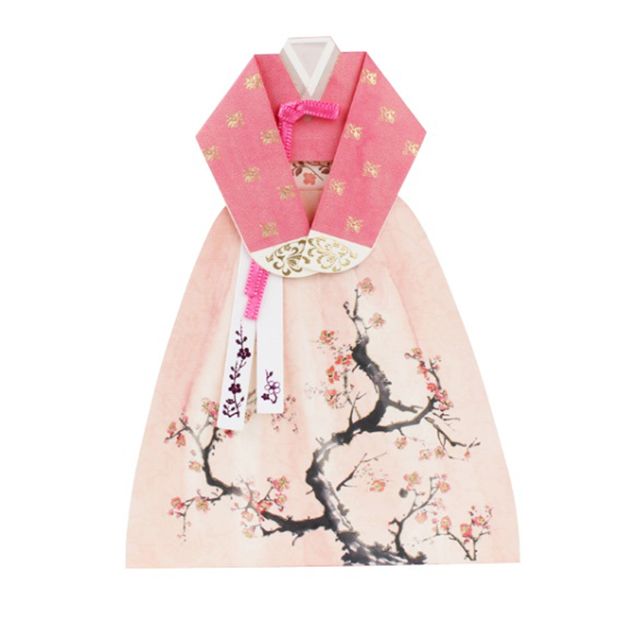 Hanbok Message Card – Pink Skirts