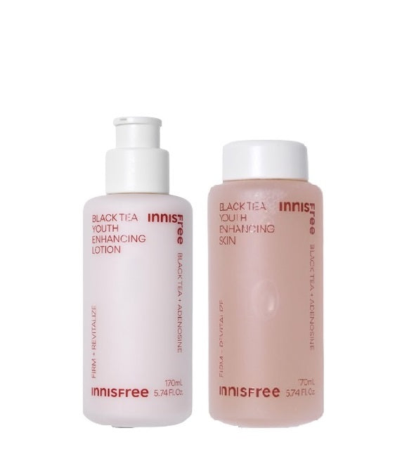 [Innisfree] Black Tea Youth Enhancing Skin & Lotion Set-Holiholic