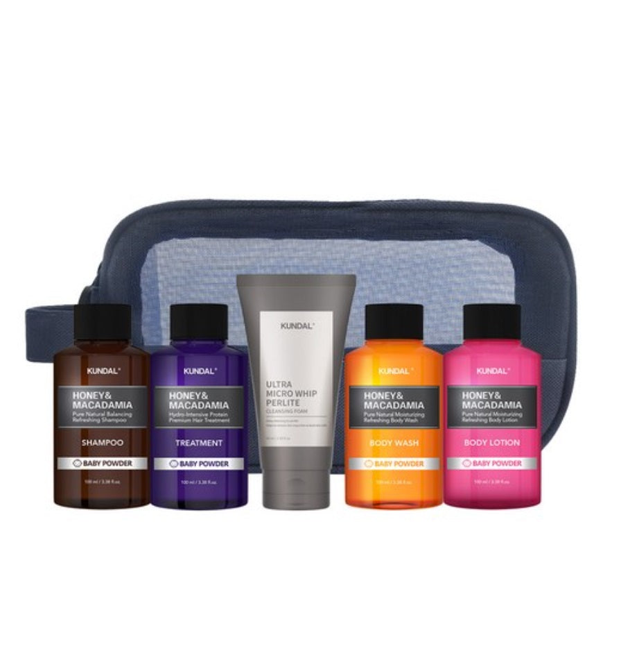 [KUNDAL] Travel Kit #Baby Powder – Shampoo & Conditioner by KUNDAL l HOLIHOLIC