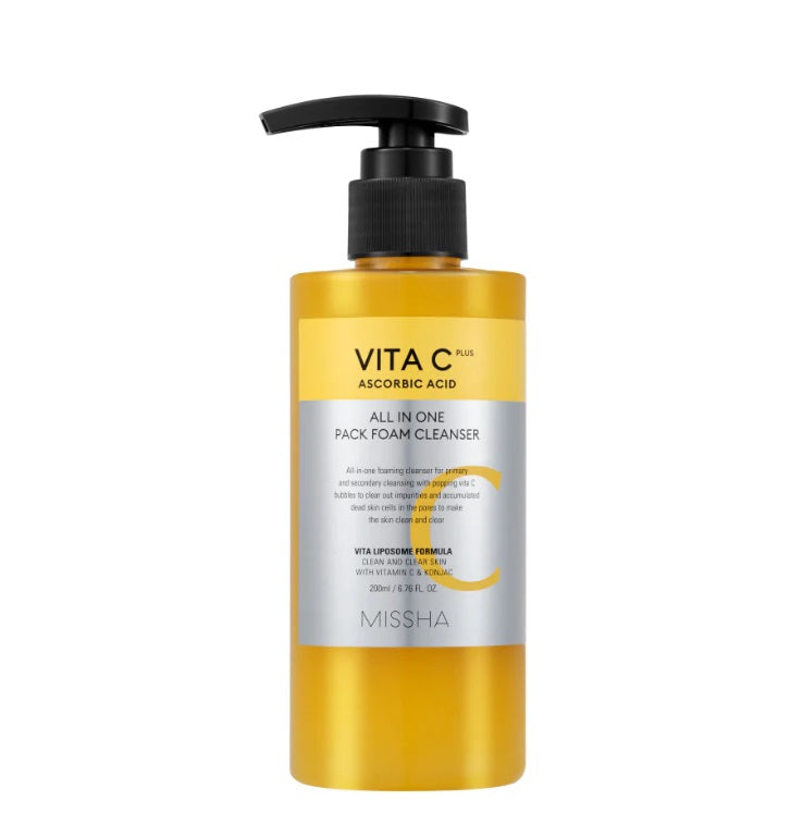 [MISSHA] Vita C All-in-One Bubble Foam Cleanser 200ml – Facial Cleansers by MISSHA l HOLIHOLIC