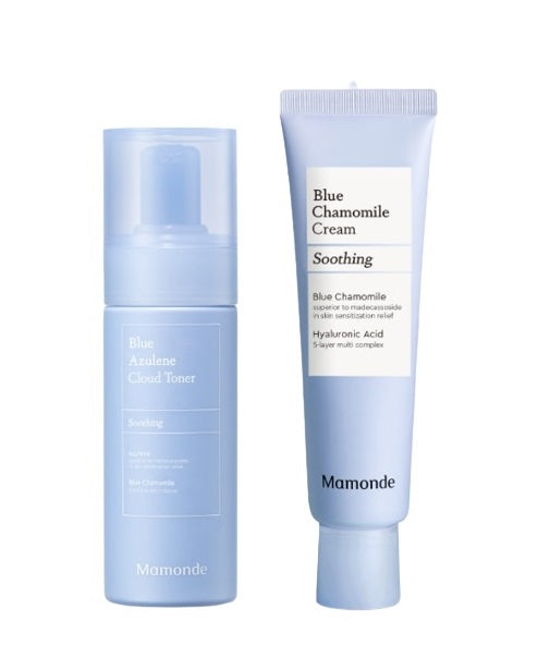 [Mamonde] Blue Azulene Cloud Toner & Chamomile Cream Set -Holiholic