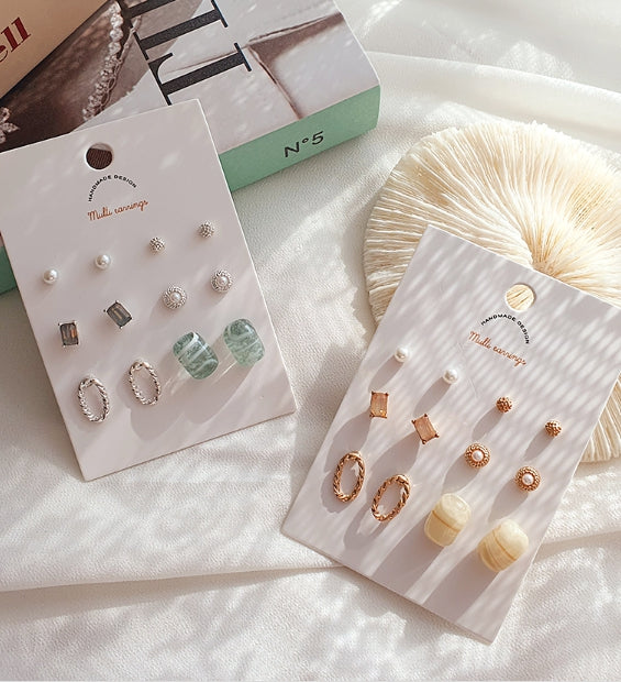 Marble Mini Earrings Set-Holiholic Main image