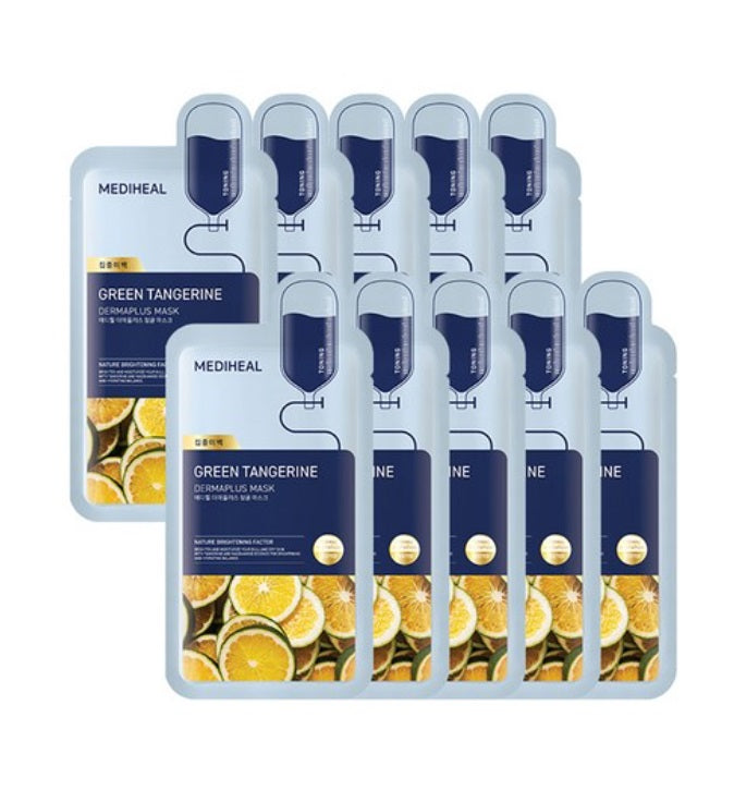 [Mediheal] Dermaplus Green Tangerine Mask 10P – Skin Care Masks & Peels by Mediheal l HOLIHOLIC Main image