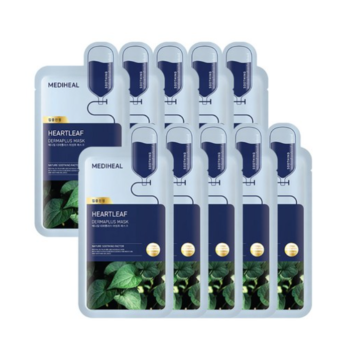 [Mediheal] Dermaplus Heartleaf Mask 10P – Skin Care Masks & Peels by Mediheal l HOLIHOLIC Main image
