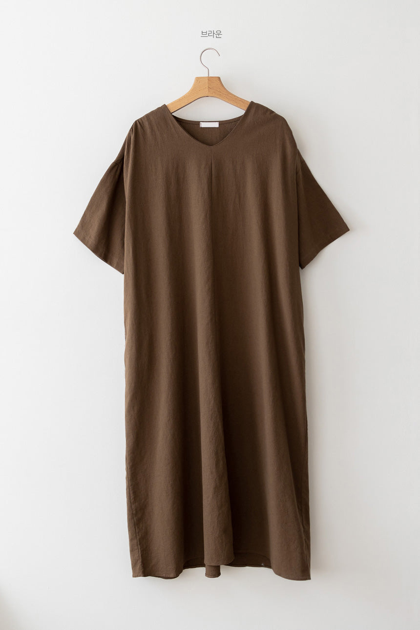 Over-fit Linen Maxi Dress-Holiholic