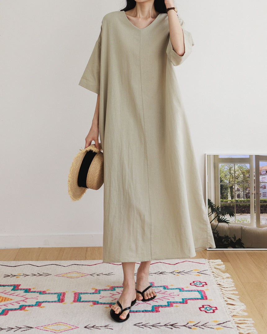 Over-fit Linen Maxi Dress | The best Dresses HOLIHOLIC Over-fit Linen Maxi Dress | The best Dresses HOLIHOLIC