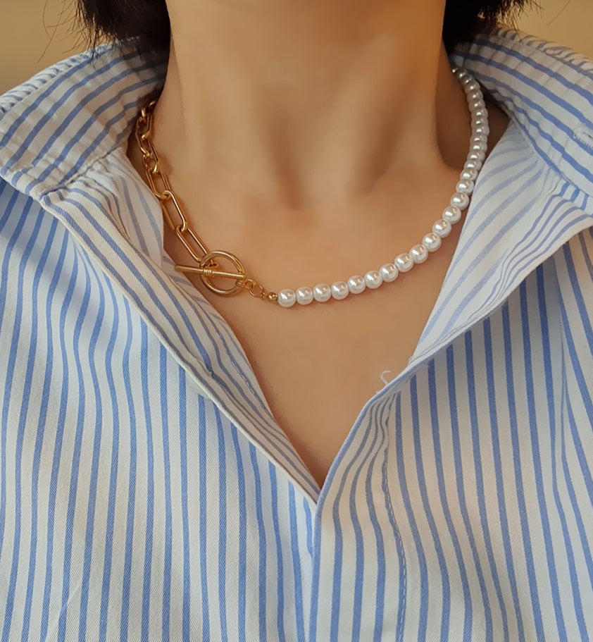 Pearl & Multi Chain Necklace Secondary image