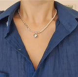Pearl and Silver Necklace-Holiholic