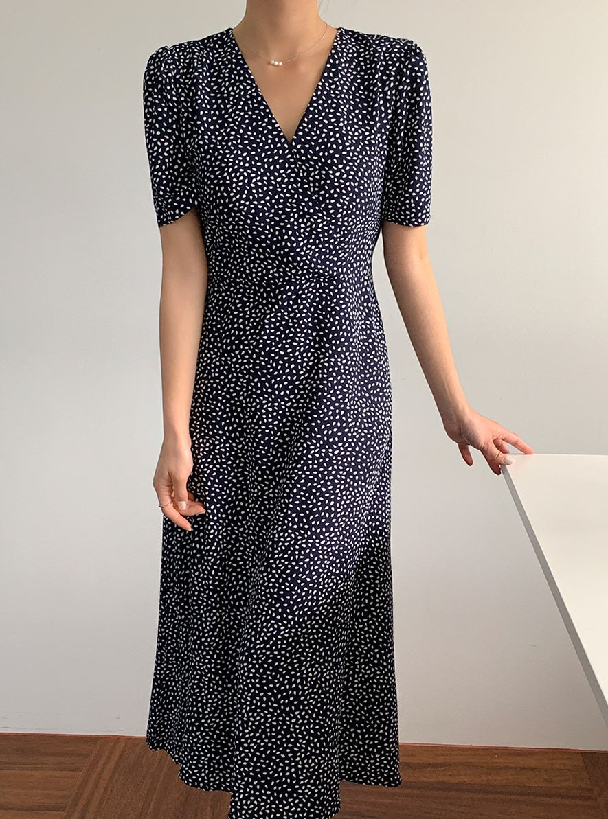 Polka Dot V Neck Dress Main image