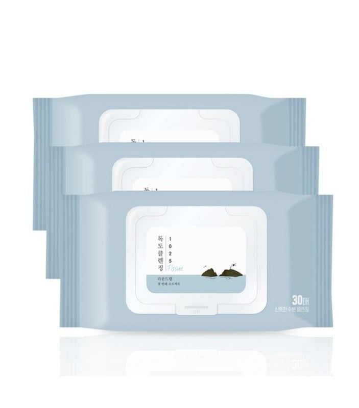 [ROUND LAB] 1025 Dokdo Cleansing Tissue 30ea x 3ea – Facial Cleansers by ROUND LAB l HOLIHOLIC