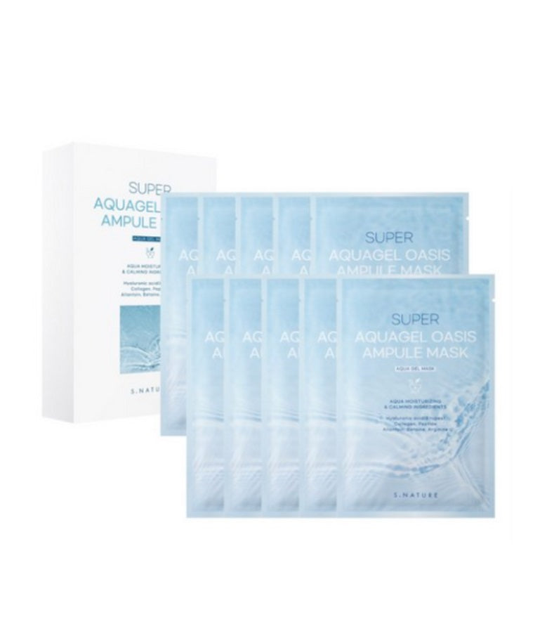 [S. NATURE] Super Aquagel Oasis Ampule Mask 10ea – Skin Care Masks & Peels by S.NATURE l HOLIHOLIC