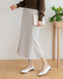 Side Split Stretch Skirt with Elastic Waist