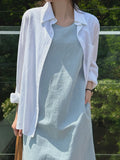 Solid Linen Sleeveless Dress