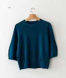 Solid Puff Sleeve Knit