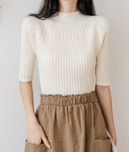 Clare & LeeStand Neck Stretch Knit