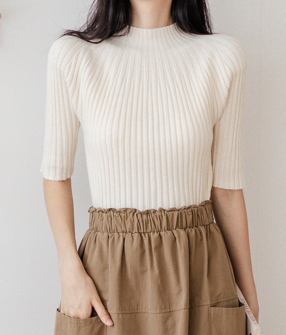 Clare & LeeStand Neck Stretch Knit