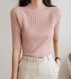 Clare & LeeStand Neck Stretch Knit