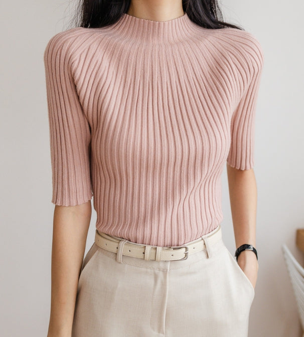 Clare & LeeStand Neck Stretch Knit