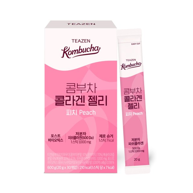 [TEAZEN] Kombucha Collagen Jelly Peach 30 Packs -Holiholic