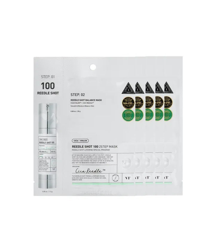 [VT] Reedle Shot 100 2Step Mask Sheet 5ea – Skin Care Masks & Peels by VT l HOLIHOLIC