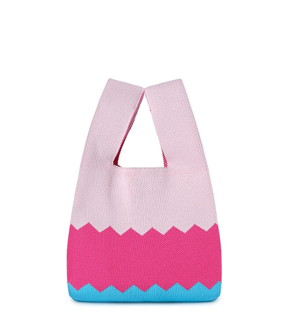 Wave Point Knitted Tote Bag-Holiholic