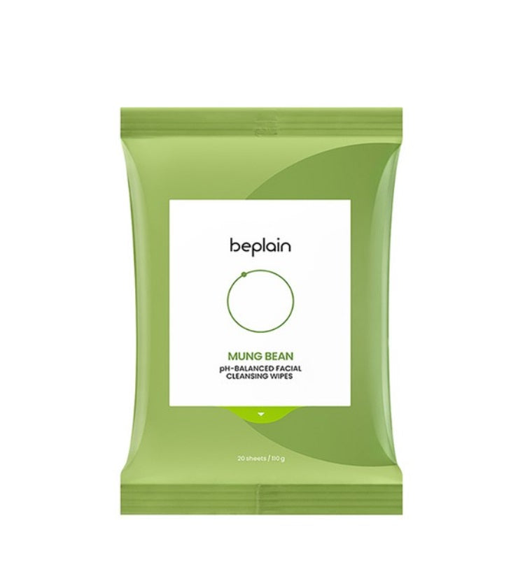 [beplain] Mung Bean pH-Balance Facial Cleansing Wipes 20 Sheets – Facial Cleansers by beplain l HOLIHOLIC