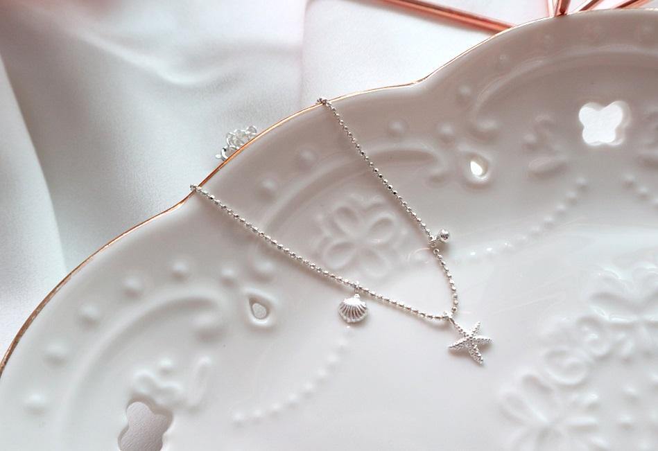 [92.5 Silver] Under the Sea Silver Anklet - HOLIHOLIC